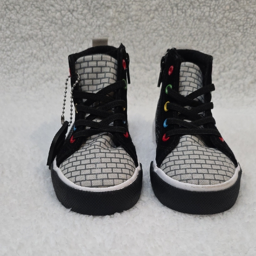 Kids Black and Gray High-Top Sneakers